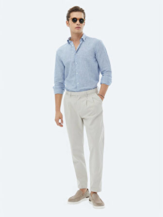 Taş Dokuma Carrot Fit Smart Casual %100 Pamuk Pantolon