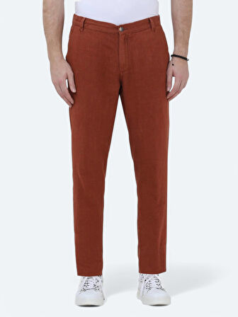 Kiremit Dokuma Jogging Fit Casual %100 Keten Pantolon