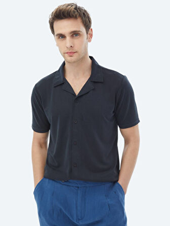 Lacivert Regular Fit Casual Gömlek