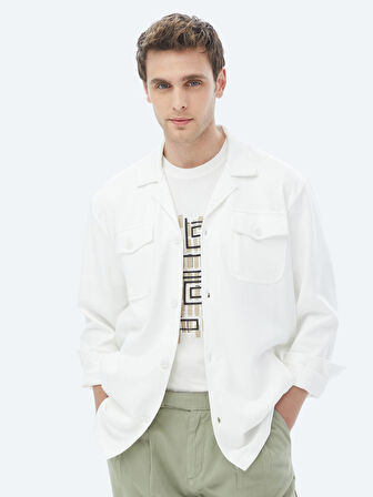 Bej Regular Fit Overshırt