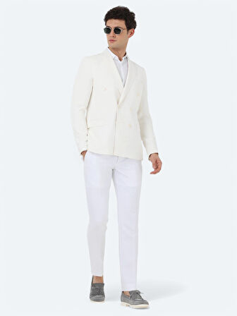 Beyaz Düz Slim Fit Dokuma Klasik %100 Pamuk Gömlek