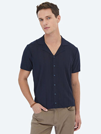 Lacivert Regular Fit Casual Gömlek