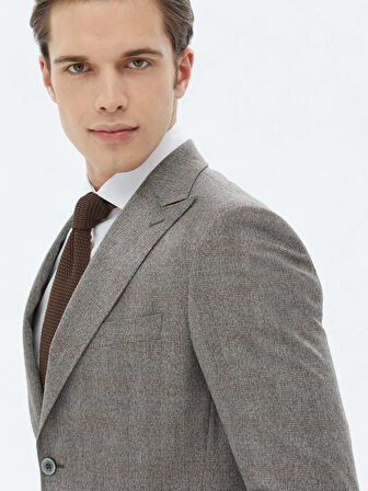 Gri Mikro Modern Fit Takım Elbise