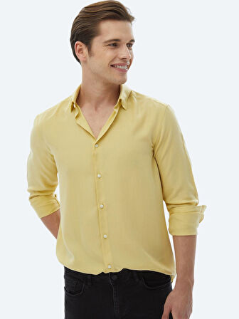 Limon Küfü Regular Fit Dokuma Casual Gömlek