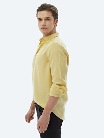 Limon Küfü Regular Fit Dokuma Casual Gömlek