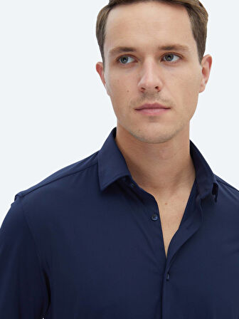 Lacivert Regular Fit Casual Gömlek