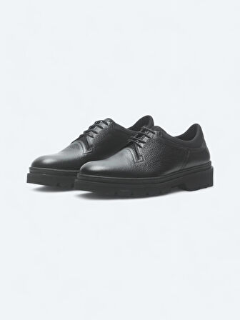Siyah Deri Smart Casual Ayakkabı