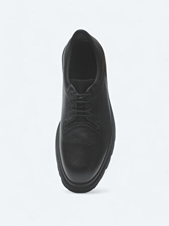 Siyah Deri Smart Casual Ayakkabı