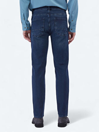 İndigo Slim Fit Denim Pamuk Karışımlı Pantolon