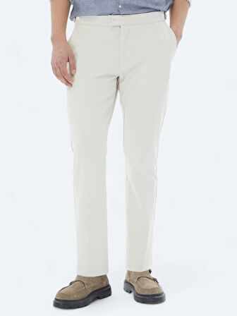 Bej Dokuma Loose Fit Casual Pantolon