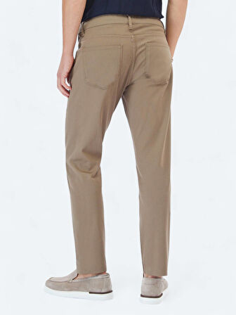Fındık Düz Dokuma Slim Fit Casual Pamuk Karışımlı Pantolon
