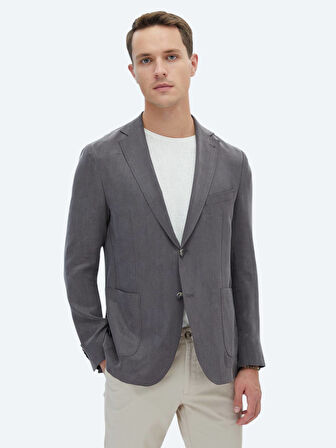 Antrasit Düz Modern Fit Ceket