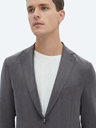Antrasit Düz Modern Fit Ceket