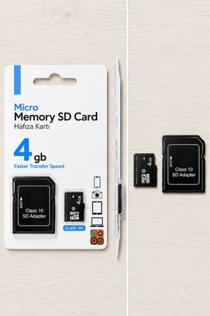 4 GB Micro SD Hafıza Kartı Class 10 – SD Adaptörlü Hızlı Veri Aktarımı,