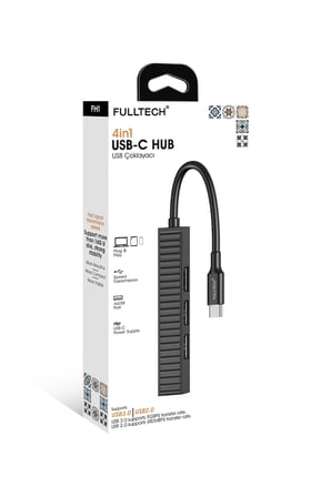FULLTECH FH1 4'ü 1 Arada USB-C Hub – 1x USB 3.0 + 3x USB 2.0 Type-C USB Çoklayıcı 5 Gbps
