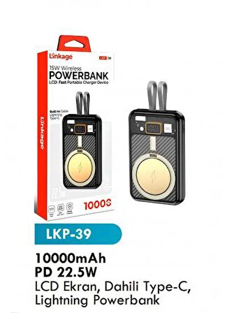 22.5W Kablolu + 15W Kablosuz Hızlı Şarj Özellkli 10.000mAh Powerbank LKP-39