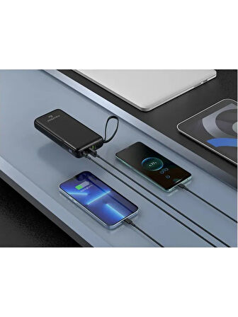 Fulltech Dijital LCD 65W Hızlı Şarjlı Powerbank 20000mah Type-C - USB-C x2 USB x2