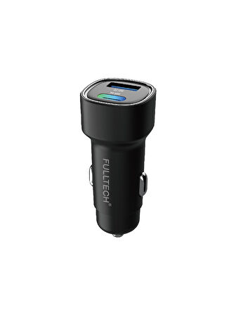 Fulltech FC17 48W Hızlı Şarjlı Araç Şarj Cihazı | USB-C & USB Çift Giriş | C to Lightning Kablo Dahil | Renkli Işıklı Port | 30W PD + 18W QC