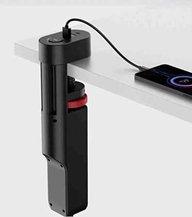 ROSE TEKNOLOJİ TERMAL AKIM KORUMALI MASA KENARI AYARLANABİLİR 3 PRİZ+2 USB+1 TYPE-C GİRİŞLİ 1.8M UZATMA KABLOLU HIZLI ŞARJ ESTEKLİ ÜÇLÜ PRİZ