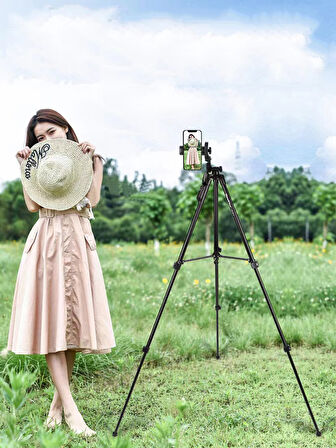 Blic NP-8810 Bluetooth Kumandalı 1.5 Metre Profesyonel Tripod - Telefon ve Kamera Uyumlu