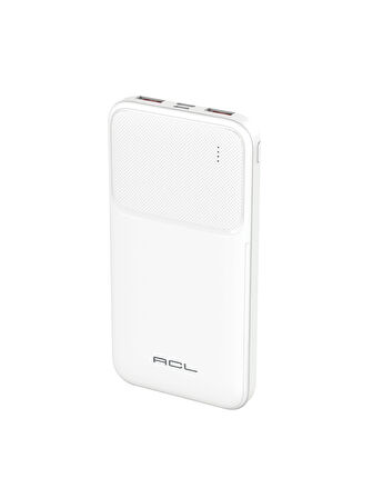 ACL PW-99 10000mAh Powerbank Beyaz | LED Göstergeli, 2.4A Hızlı Şarj, Çift USB & Type-C Çıkışlı, Akıllı Güvenlik Sistemli Taşınabilir Şarj Cihazı