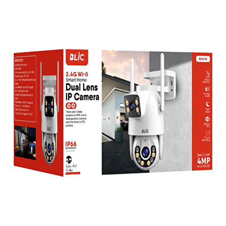 Blic Dual Lens 2.4G Wi-fi 4 Mp Ultra Hd Ip Kamera BLM-58