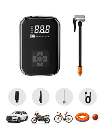 Auhma Şarjlı Dijital Göstergeli Lastik Şişirme Kompresörü A5566