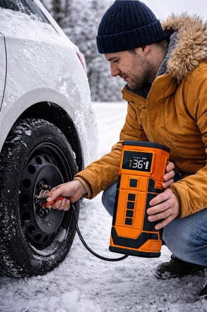Araç Jump Starter 800A Akü Takviye Kompresör 12V Hava Pompası Powerbank LED Işıklı