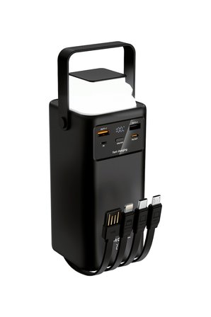 ACL PW-113 50000mAh 22.5W Hızlı Şarjlı Outdoor Powerbank Kamp Lambalı Dahili Kablolu Taşınabilir Şarj Cihazı