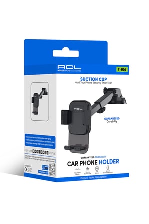 ACL T-106 Vantuzlu Araç İçi Telefon Tutucu – 360° Döner, Uzatılabilir Kollu Telefon ve Navigasyon Tutacağı