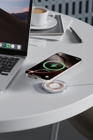 ACL AW24 15W MagSafe Uyumlu Manyetik Kablosuz Hızlı Şarj Aleti, USB-C & USB-A Çift Girişli 1 Metre Kablolu Şarj Cihazı
