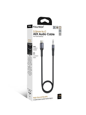 Fulltech FH14 USB Type-C to 3.5mm AUX Ses Kablosu - 1.2 Metre