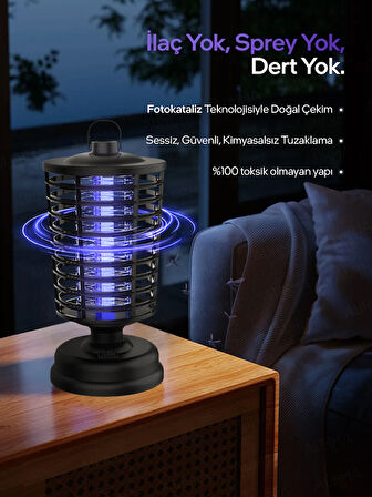 Auhma AQM02 Elektrikli Sessiz Sinek ve Sivrisinek Kovucu Lamba | Photocatalyst Işık Tuzağı | Kokusuz ve Güvenli