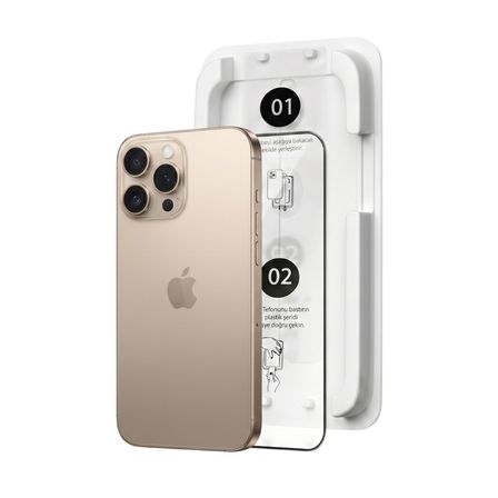 Fulltech MagicBox iPhone 16 Pro Max Premium Tempered Glass Aparatlı Ekran Koruyucu - Clear