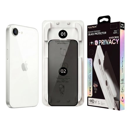 Fulltech MagicBox iPhone17e/16e/14/13Pro/13 Premium Tempered Glass Aparatlı Ekran Koruyucu - Privacy