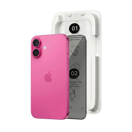 Fulltech MagicBox iPhone 16 / 15 Premium Tempered Glass Aparatlı Ekran Koruyucu - Privacy