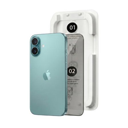 Fulltech MagicBox iPhone 16 Plus/ 15 Plus Premium Tempered Glass Aparatlı Ekran Koruyucu - Privacy