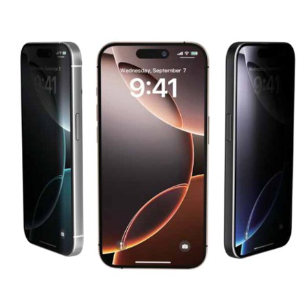 Fulltech MagicBox iPhone 16 Plus/ 15 Plus Premium Tempered Glass Aparatlı Ekran Koruyucu - Privacy