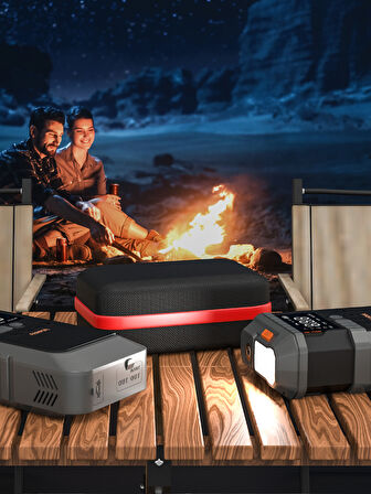 Auhma A7711 Jump Starter / Akü Takviye Cihazı | 4'ü 1 Arada Powerbank, Hava Kompresörü, LCD Ekran, 12.000mAh 150PSI