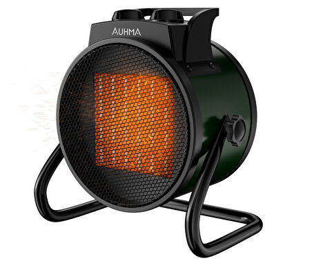 Auhma AT1H Elektrikli Isıtıcı Fan Yeşil | 3000W Hızlı Isınma, 3 Kademeli Ayar, Sessiz PTC Isıtma Teknolojisi
