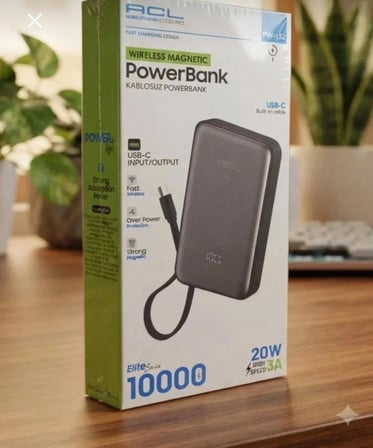 ACL PW-132 Kablosuz Powerbank 10000 mAh Mini MagSafe özellikli Powerbank Dahili 20W Hızlı Şarj Güç Bankası