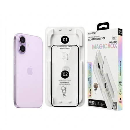 Fulltech MagicBox iPhone 17 Premium Tempered Glass Aparatlı Ekran Koruyucu - Clear