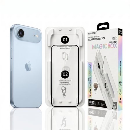 Fulltech MagicBox iPhone Air Premium Tempered Glass Aparatlı Ekran Koruyucu - Clear