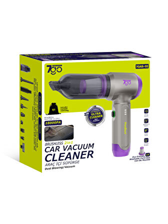 7GO 7GAB-02 Kablosuz Araç İçi Süpürge | 18.000PA Güçlü Emiş | Fırçasız Motor | 6000mAh Batarya | Toz Üfleme & Vakum 2’si 1 Arada