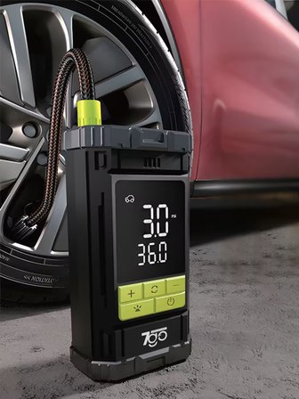 7A6 Turbo Boost Şarjlı Hava Pompası – 150 PSI Taşınabilir Lastik Şişirme Kompresörü 4000mAh Powerbank & Blower