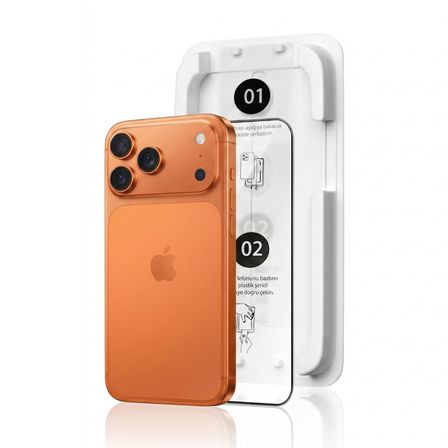 Fulltech MagicBox iPhone 17 Pro Max Premium Tempered Glass Aparatlı Ekran Koruyucu - Clear