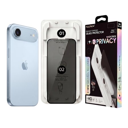Fulltech MagicBox iPhone Air Premium Tempered Glass Aparatlı Ekran Koruyucu - Privacy