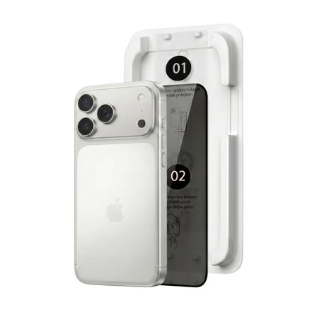 Fulltech MagicBox iPhone 17 Pro Premium Tempered Glass Aparatlı Ekran Koruyucu - Privacy