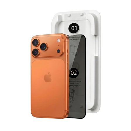 Fulltech MagicBox iPhone 17 Pro Max Premium Tempered Glass Aparatlı Ekran Koruyucu - Privacy