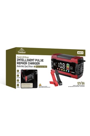 Auhma AOC11 12V 8A Akıllı Akü Şarj ve Onarım Cihazı – Renkli LCD Ekran, Pulse Repair, LiFePO4 / AGM / GEL Uyumlu